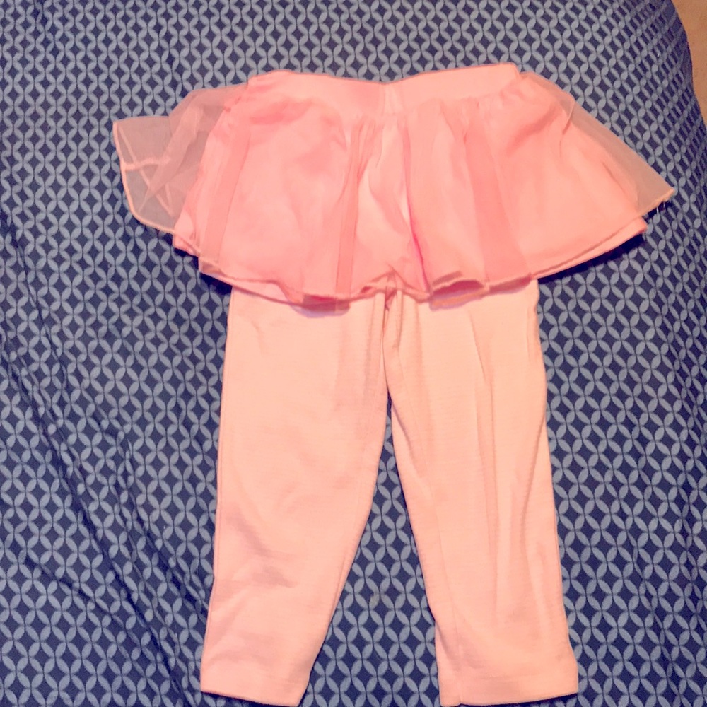 Carter’s 24month old girls pink striped leggings with tutu attached